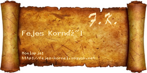 Fejes Kornél névjegykártya
