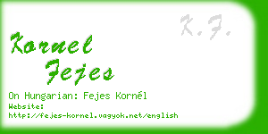 kornel fejes business card
